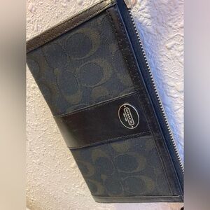 Original Coach black signature wallet wristlet